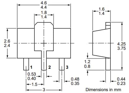 Plan mécanique - Nexperia Transistor bipolaire PNP PBSS5330X